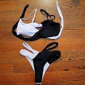 Flamingo black and white bikini brand new!
